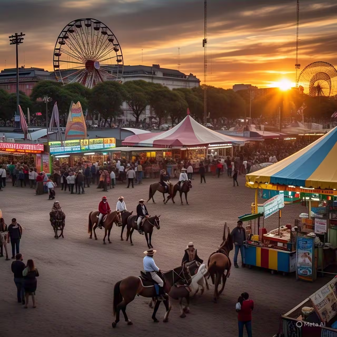 Feria de Mataderos en Buenos Aires, donde se celebran danzas folklóricas y espectáculos de destrezas gauchas